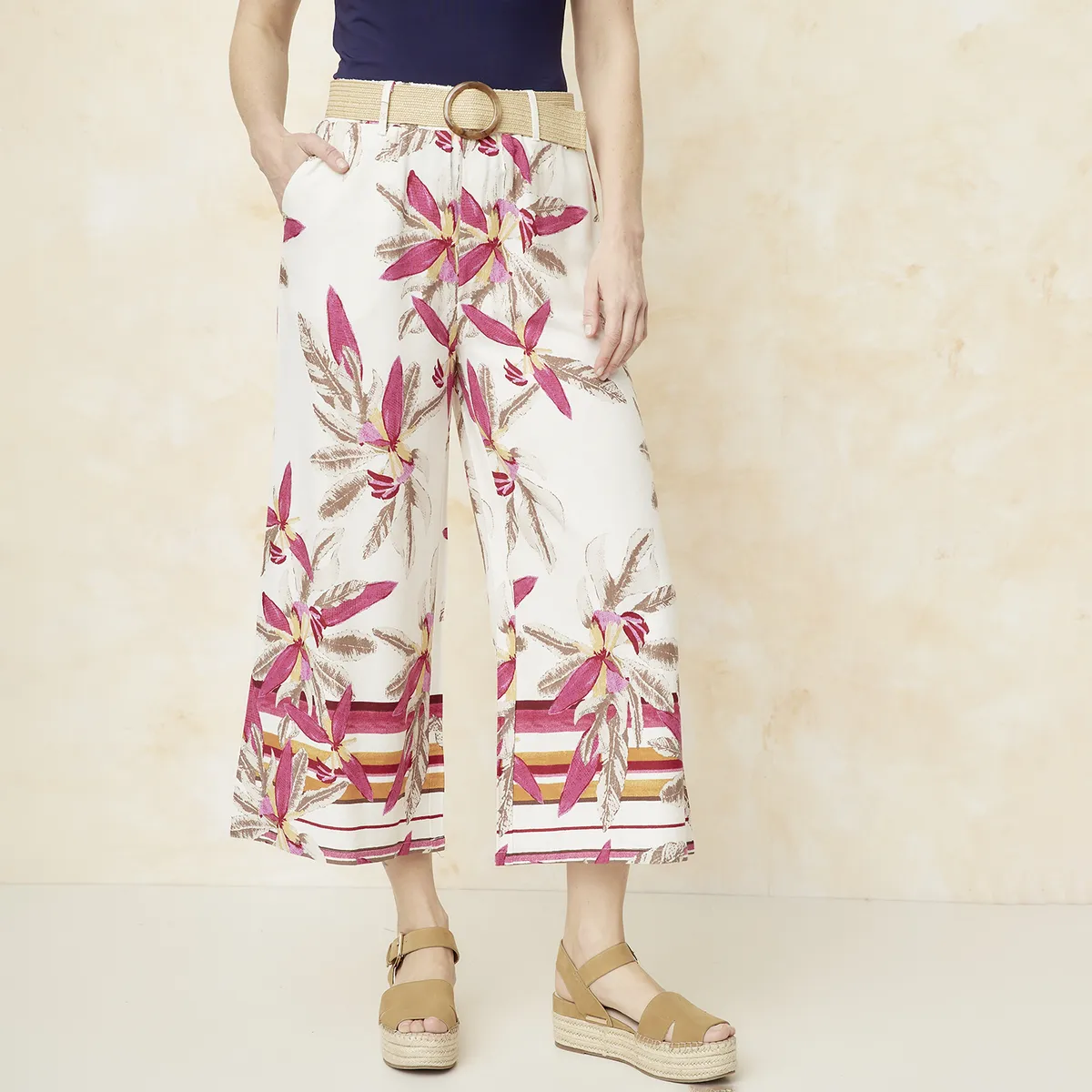 S COCCI - Pantalón Tiro Alto Lino Mujer S.Cocci