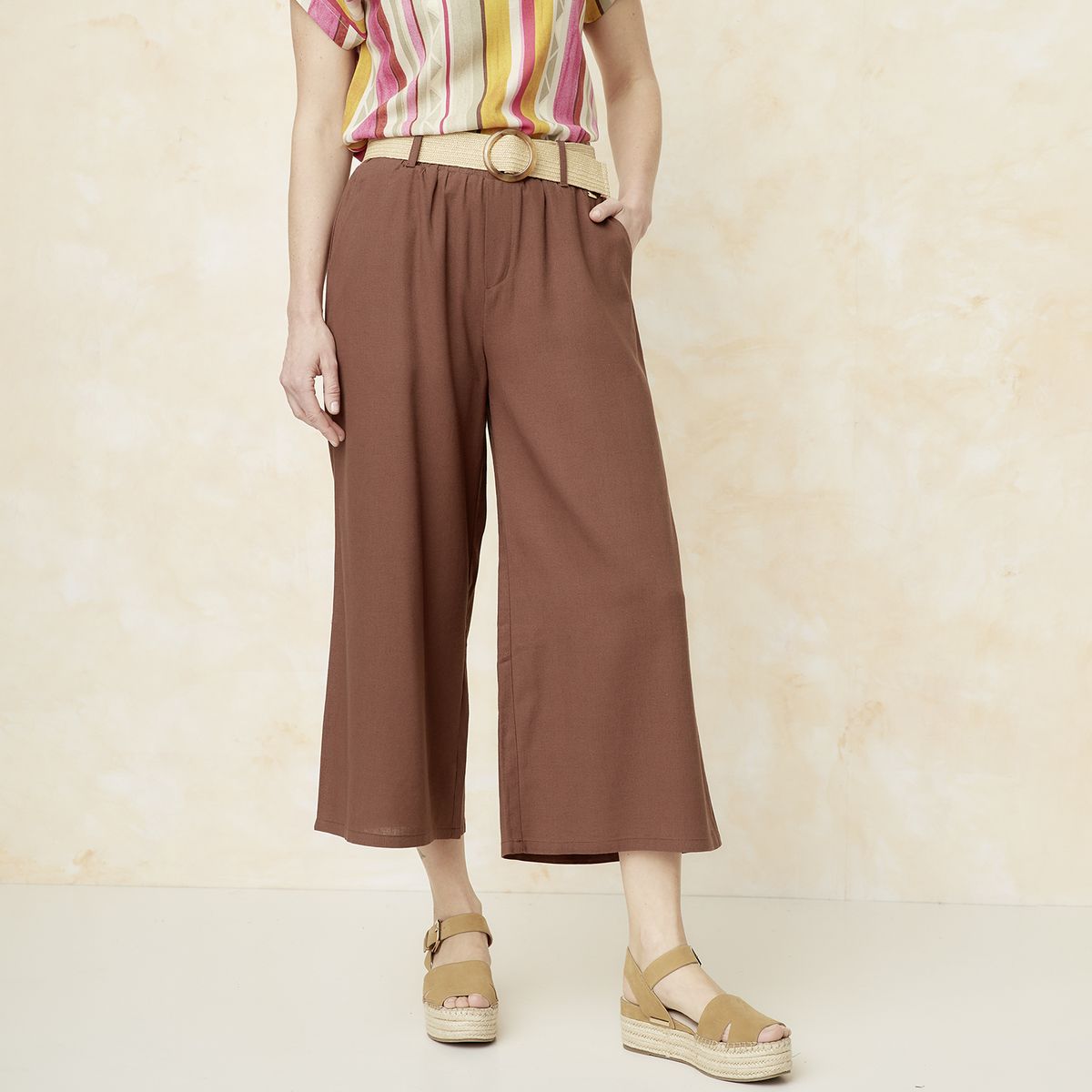 S COCCI - Pantalón Tiro Alto Lino Mujer S.Cocci