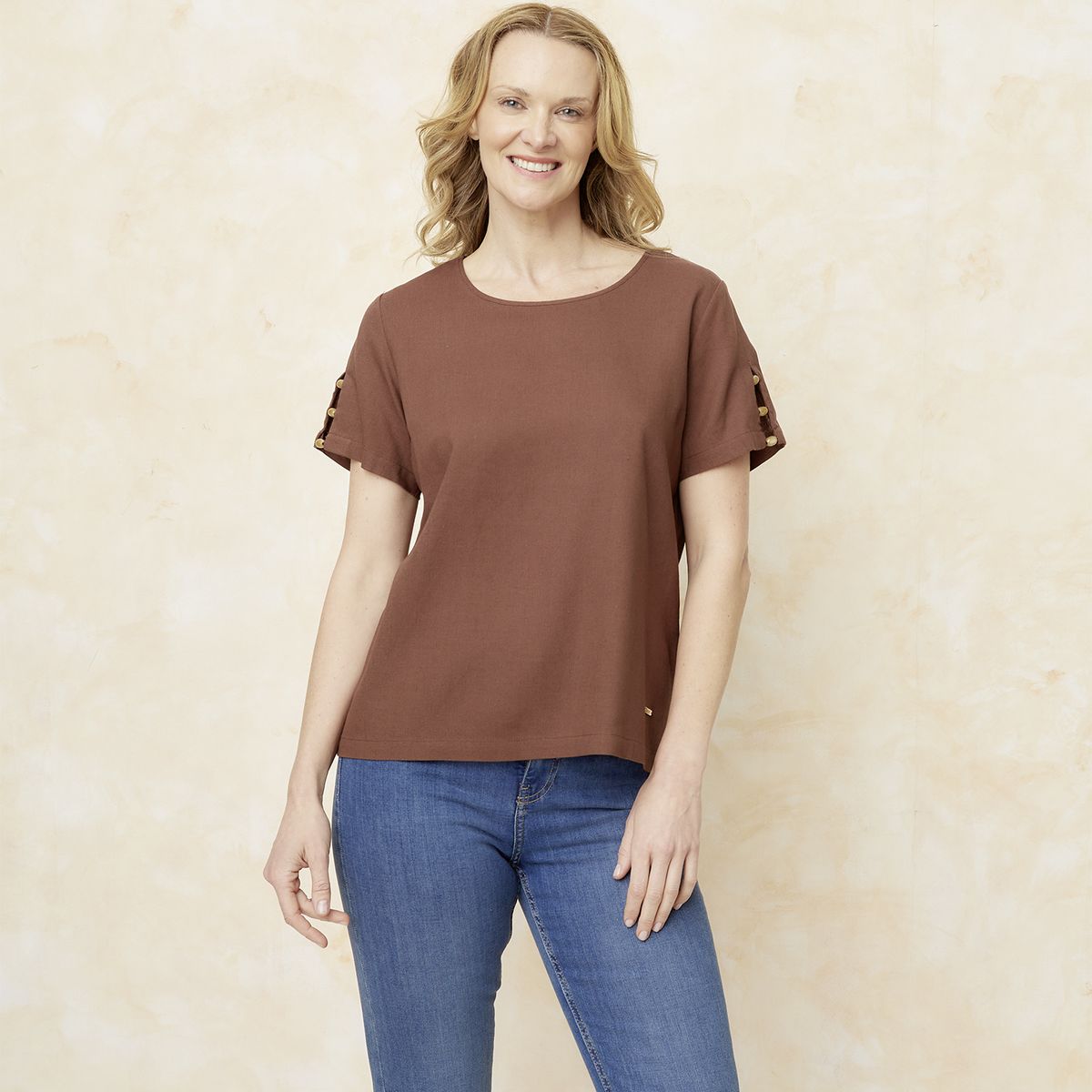 S COCCI - Blusa Mujer Manga Corta Lino S.Cocci