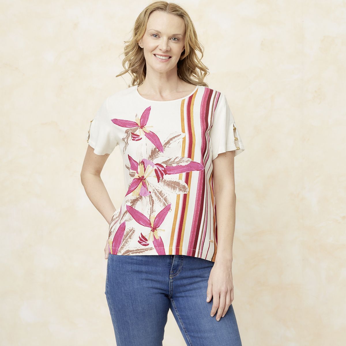 S COCCI - Blusa Mujer Manga Corta Lino S.Cocci