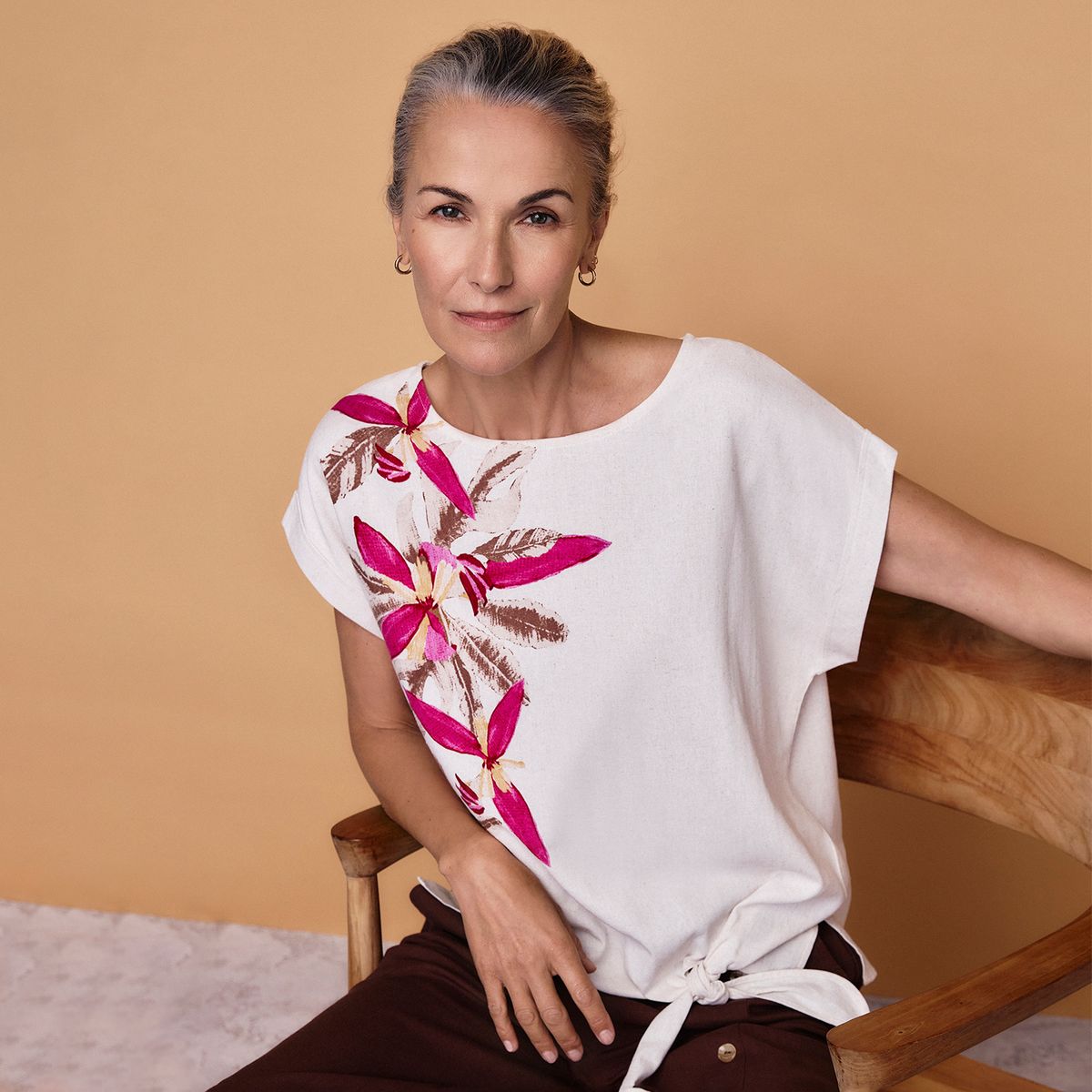 S COCCI - Blusa Mujer Manga Corta Lino S.Cocci