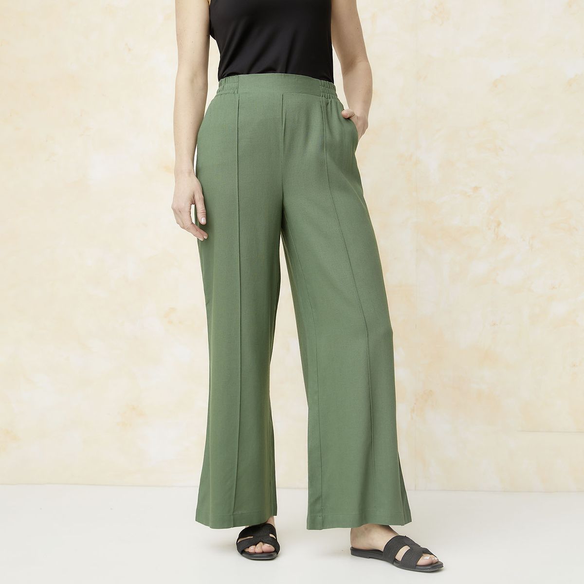 S COCCI - Pantalón Tiro Alto Lino Mujer S.Cocci