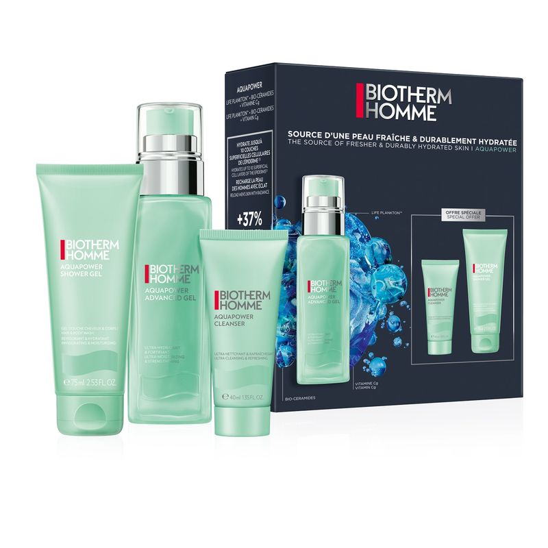 BIOTHERM - Set Rutina Hidratante Aquapower Advanced Gel 75 Ml Hombre Biotherm