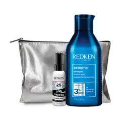 REDKEN - Set Fortalecedor de Largos Cabello Quebradizo Shampoo Extreme Length 300ml + One United 30ml