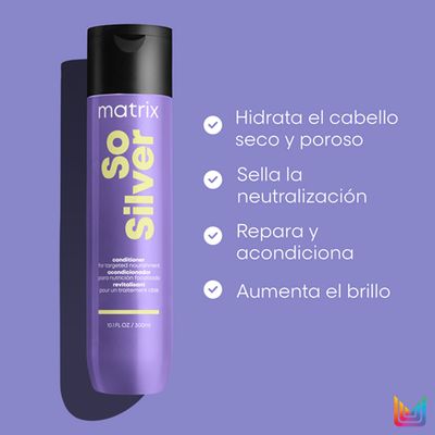 Imagen 2 del producto Set Shampoo Matizador Violeta So Silver 300 ml + Aceite hidratante Food For Soft 50ml