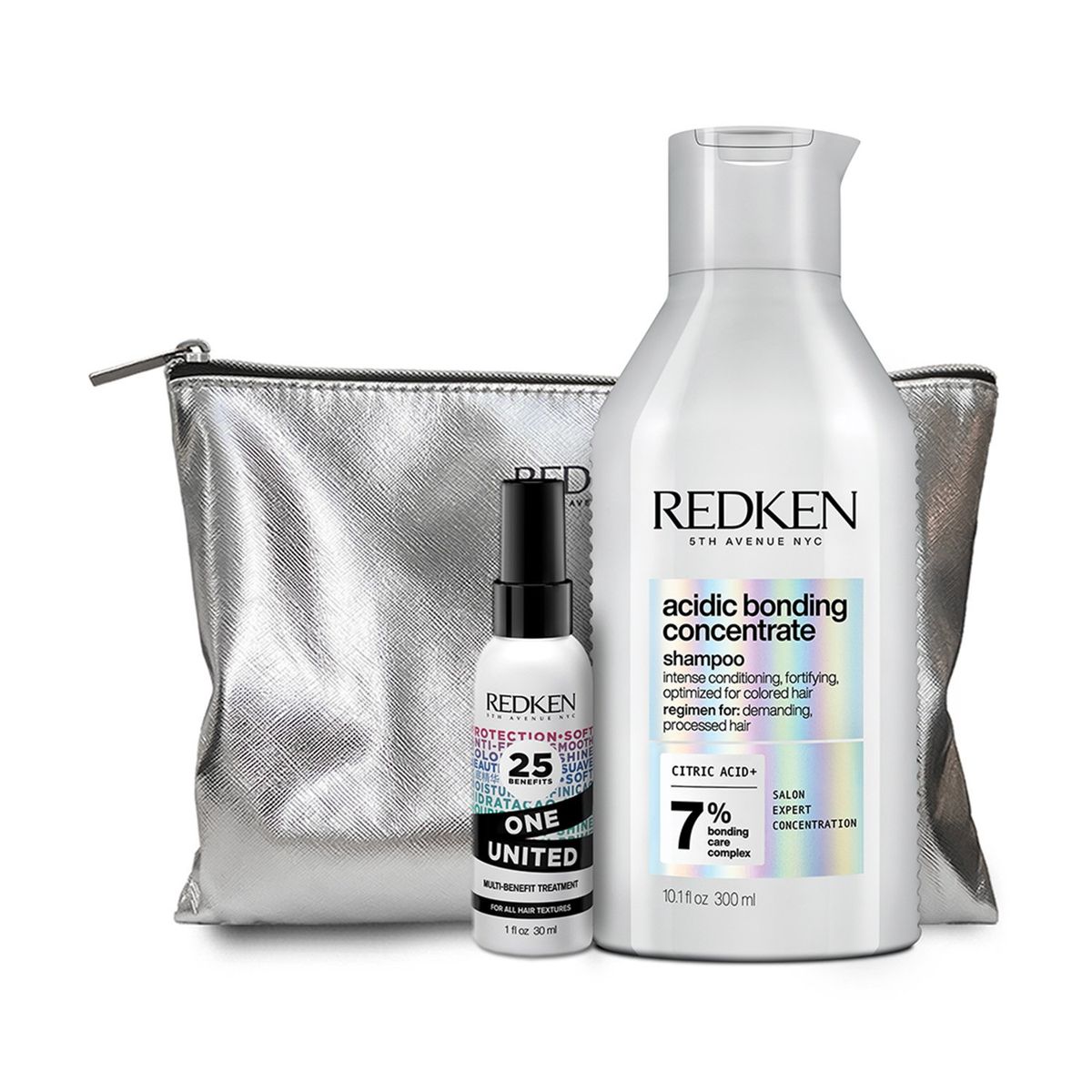 REDKEN - Set Reparación Total Cabello Dañado Shampoo Acidic Bonding Concentrate 300ml + One United 30ml Redken