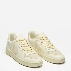 VEJA - V-10 Pure Calcaire Zapatilla Urbana Mujer Cuero Blanco
