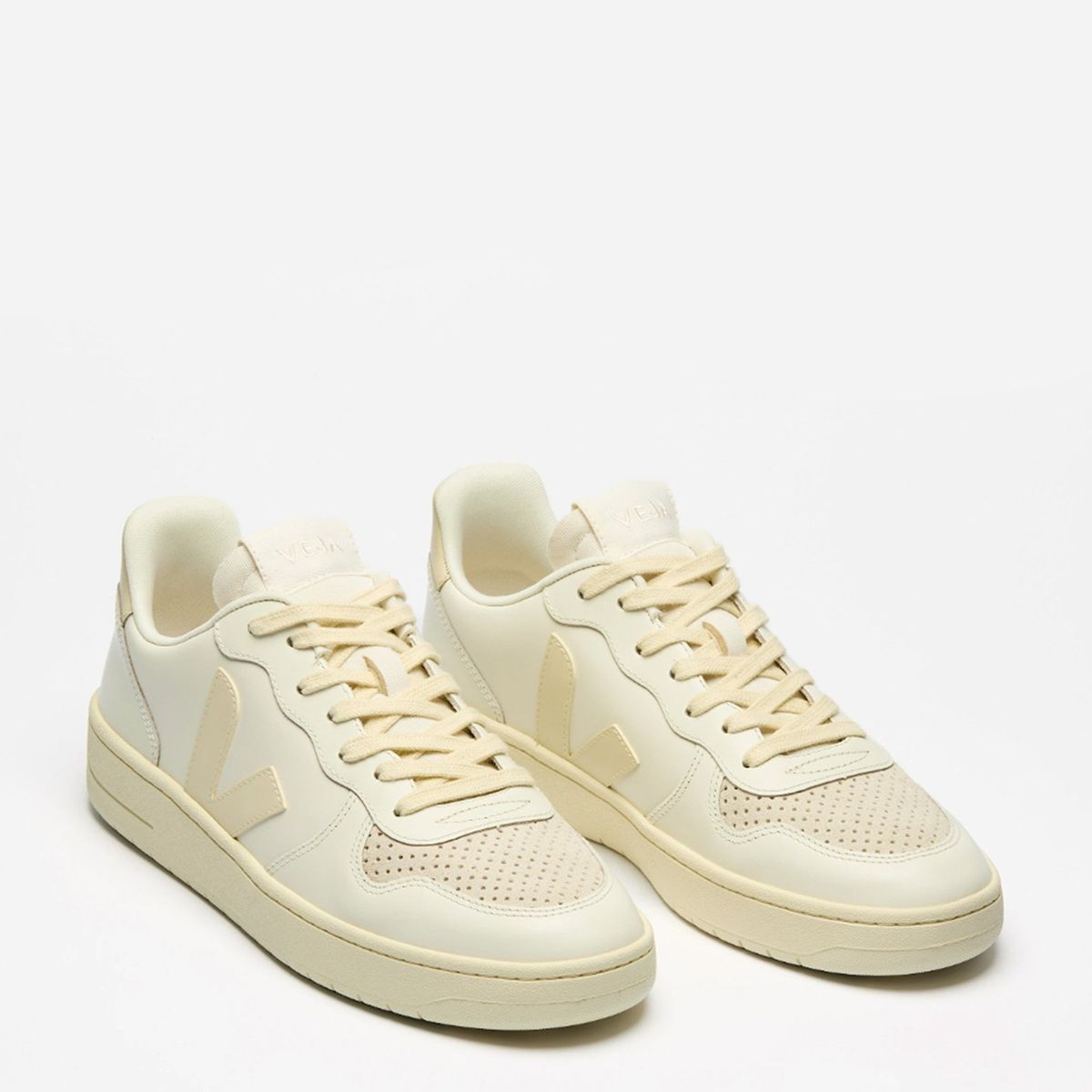 VEJA - V-10 Pure Calcaire Zapatilla Urbana Mujer Cuero Blanco Veja