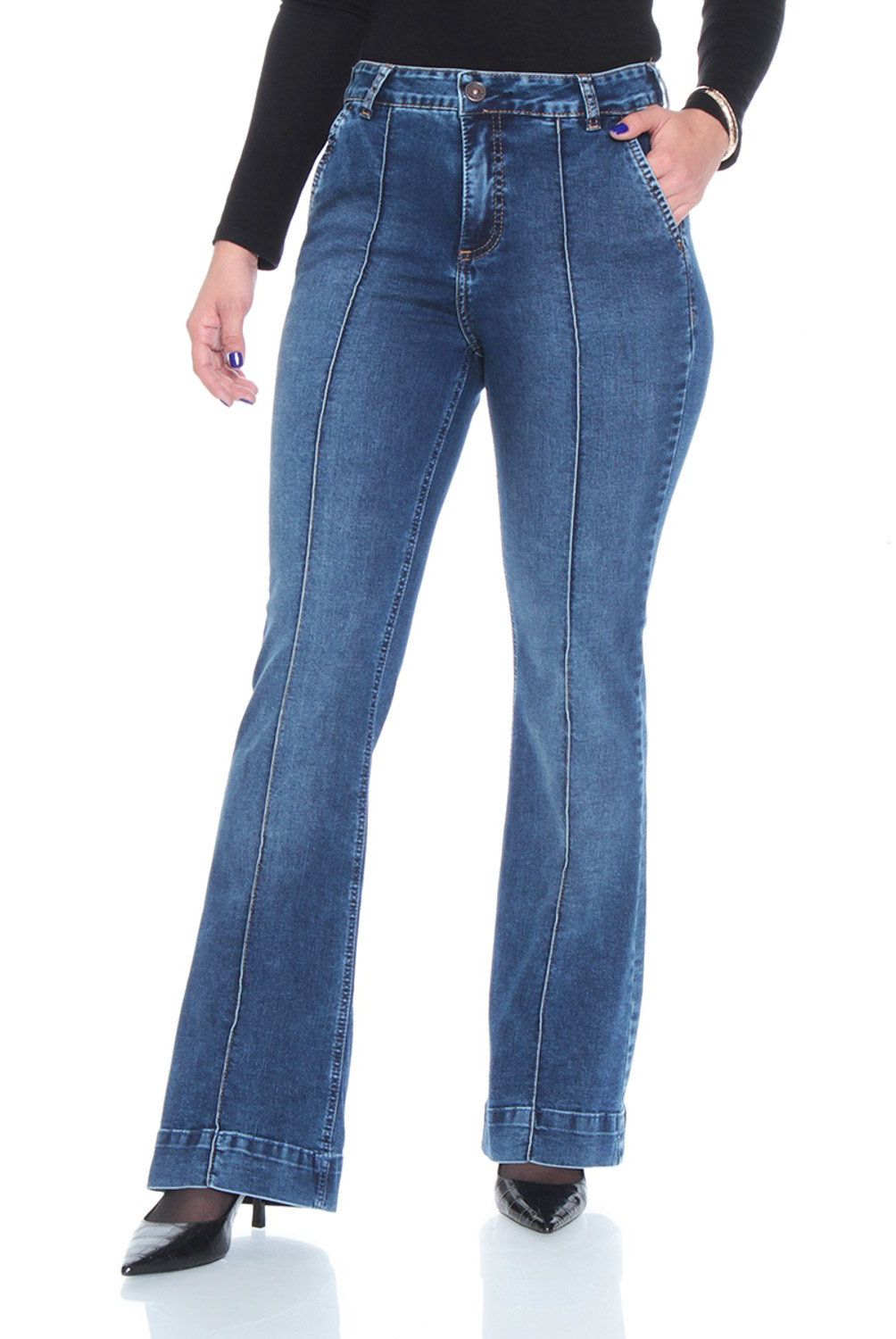 WADOS - Jeans Flare Tiro Alto Mujer Wados