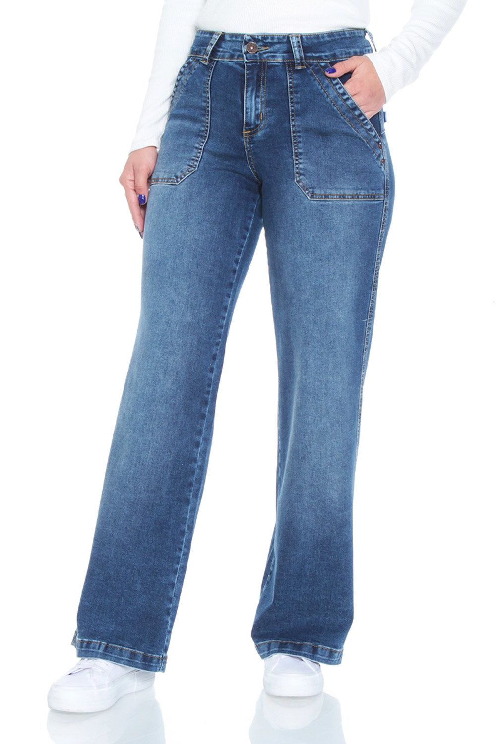 WADOS - Jeans Cargo Tiro Alto Mujer Wados