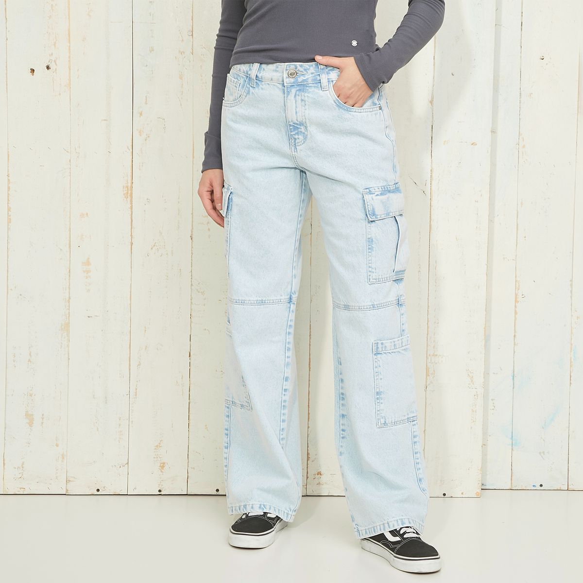 DOO AUSTRALIA - Jeans Cargo Tiro Medio Mujer Doo Australia