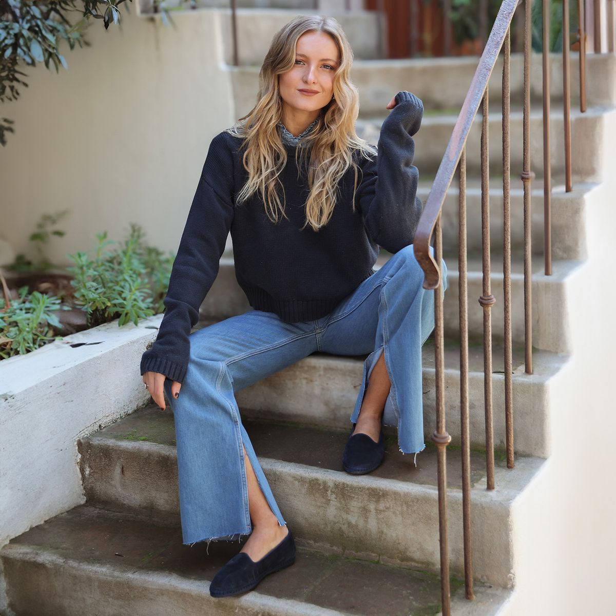 SYBILLA - Jeans Straight Tiro Alto Mujer Sybilla