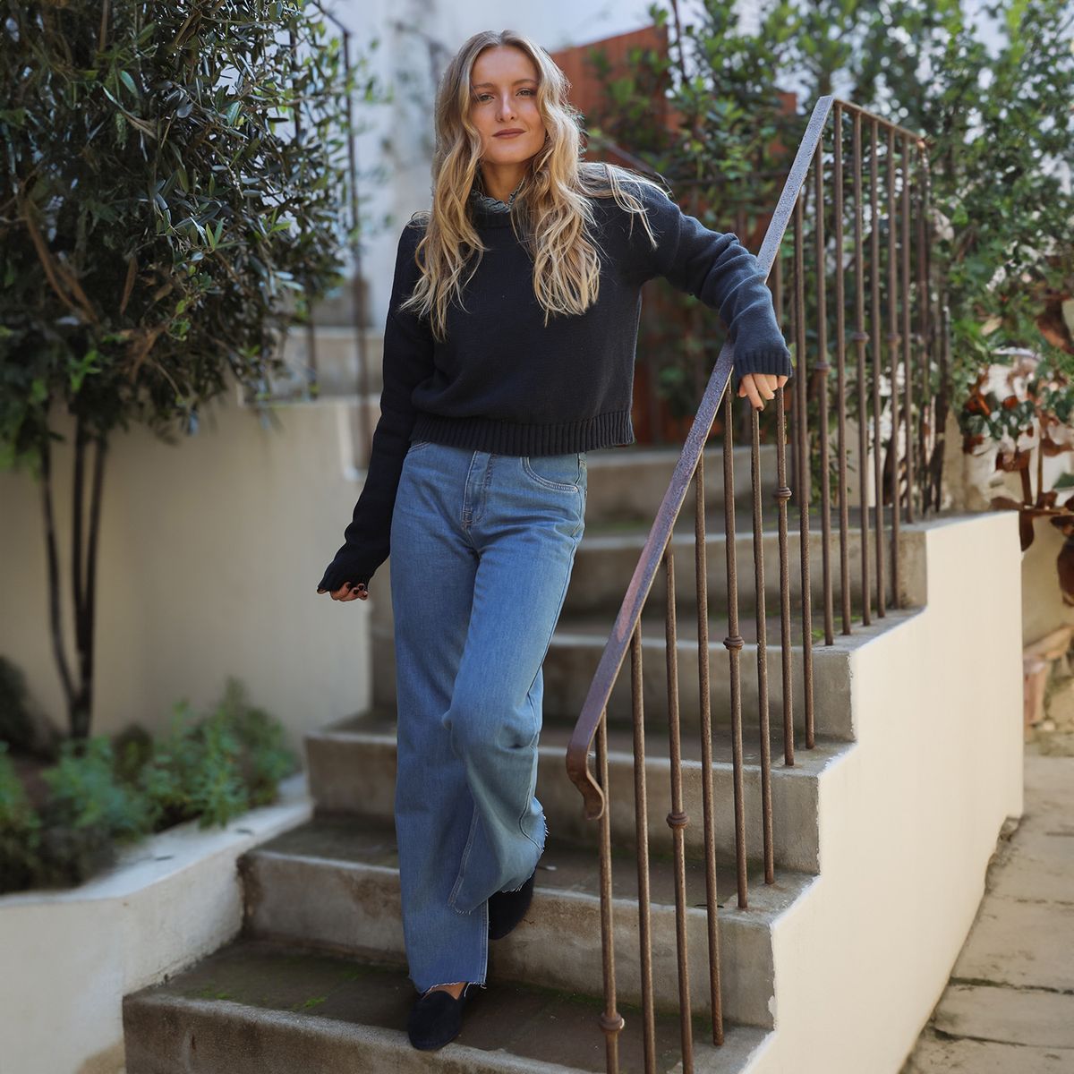 SYBILLA - Jeans Straight Tiro Alto Mujer Sybilla