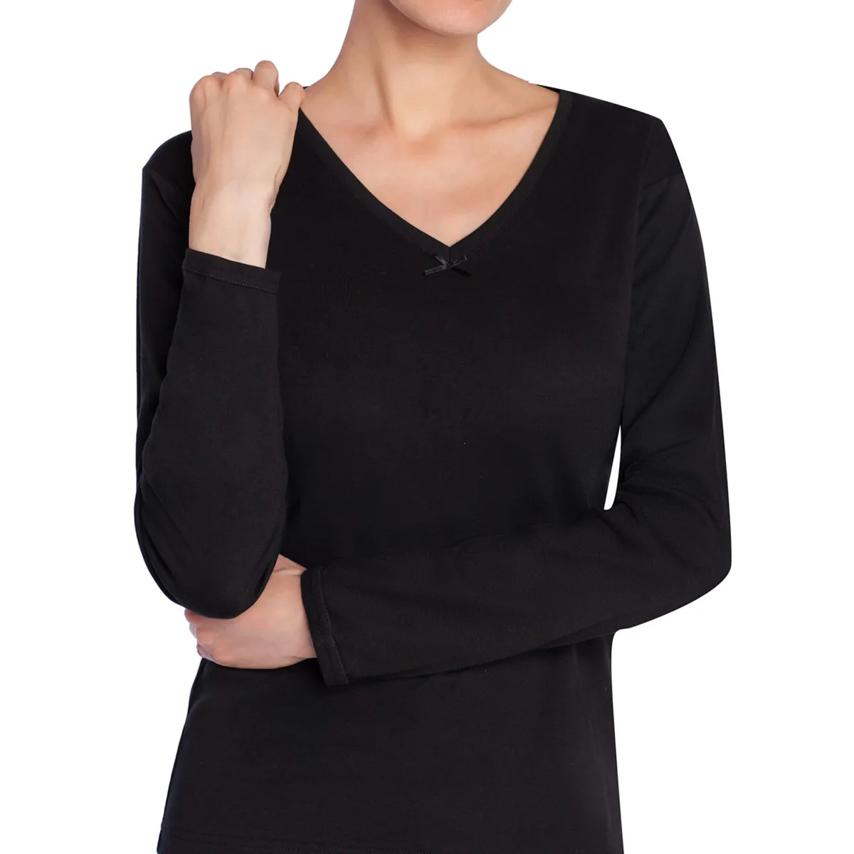 MONARCH - Camiseta Algodon V M.Larga Mujer Monarch