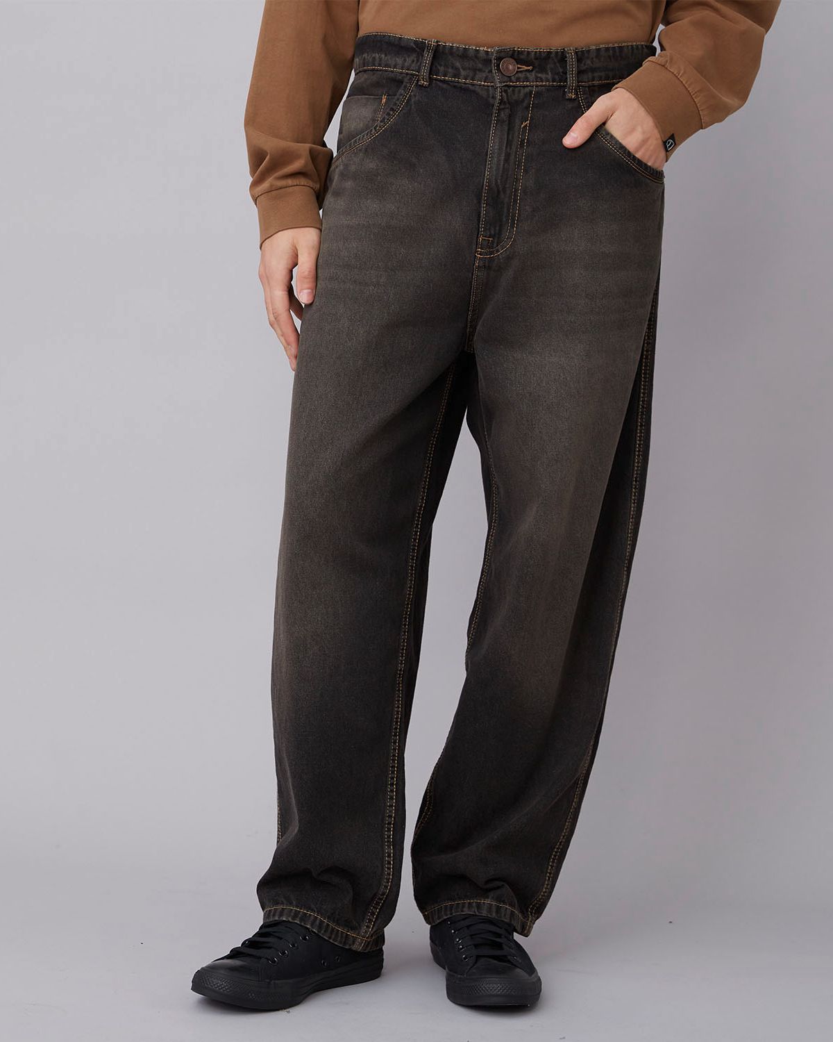 Hombre Americanino Pantalon Negro Americanino Jeans Cargo Hombre