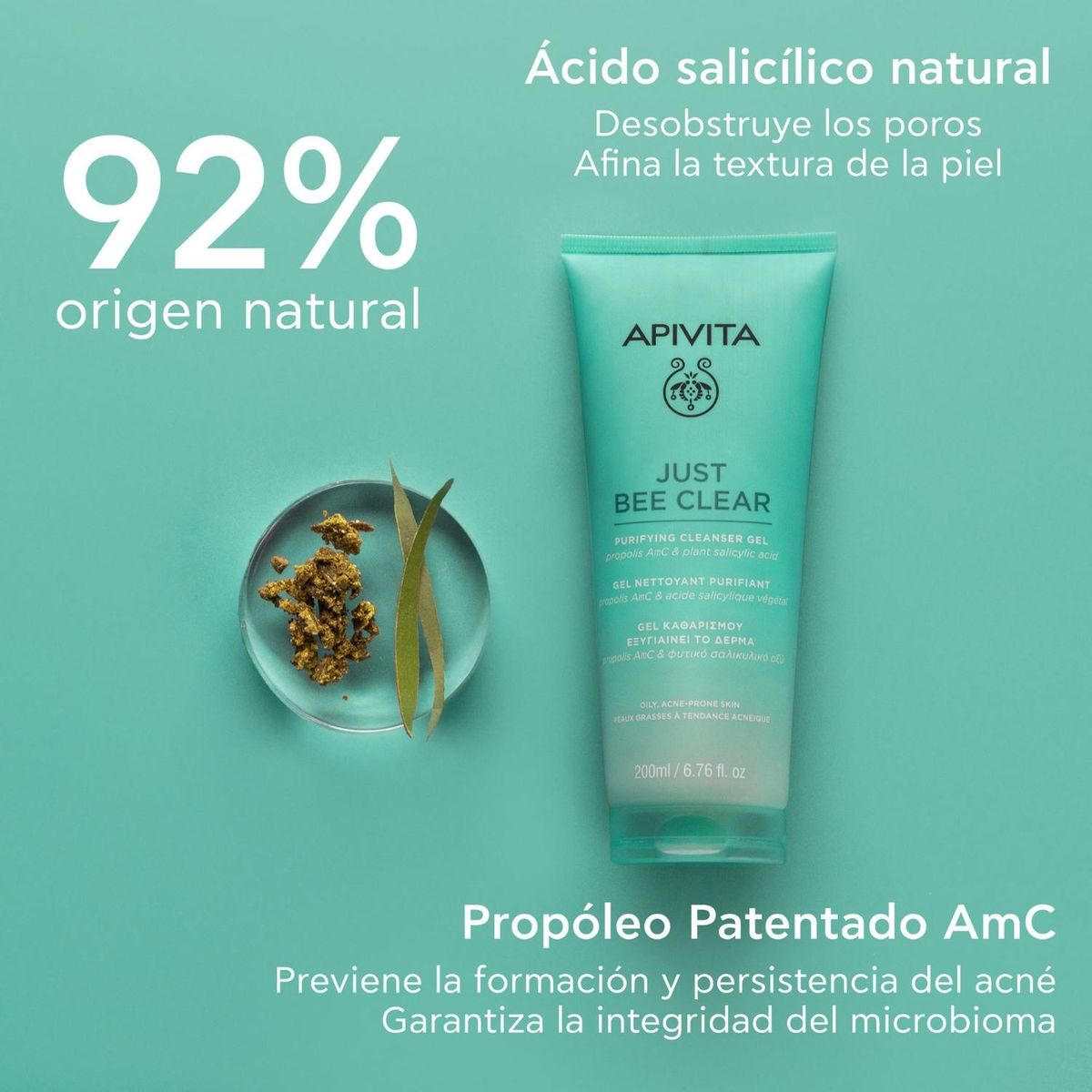 APIVITA - Gel Limpiador Purificante Just Bee Clear 200ml