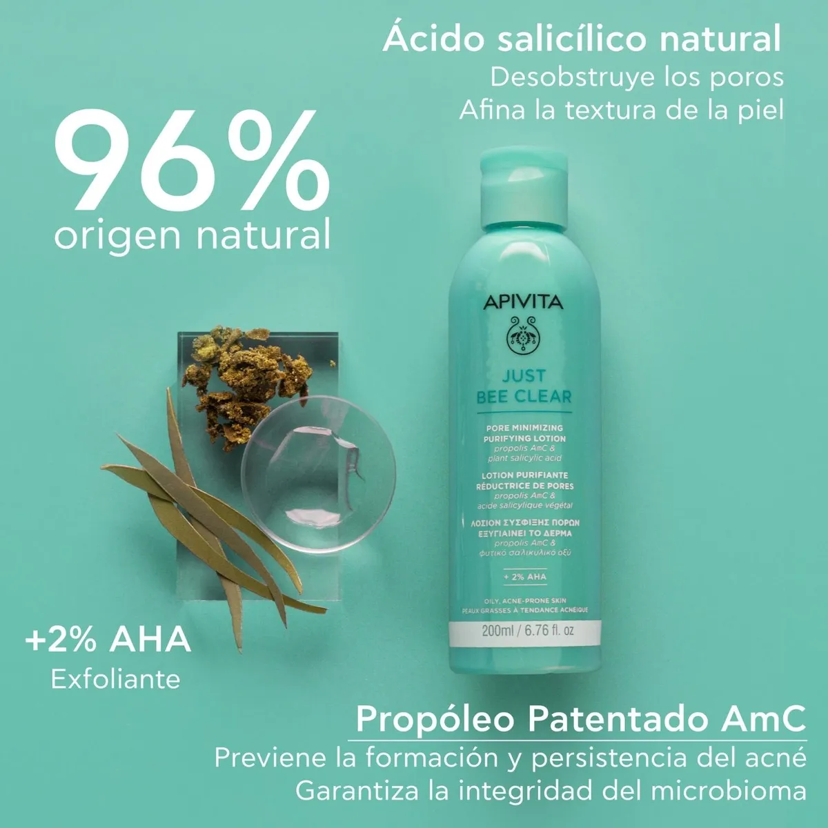 APIVITA - Tónico Facial Purificante Minimizador De Poros 200 Ml Apivita
