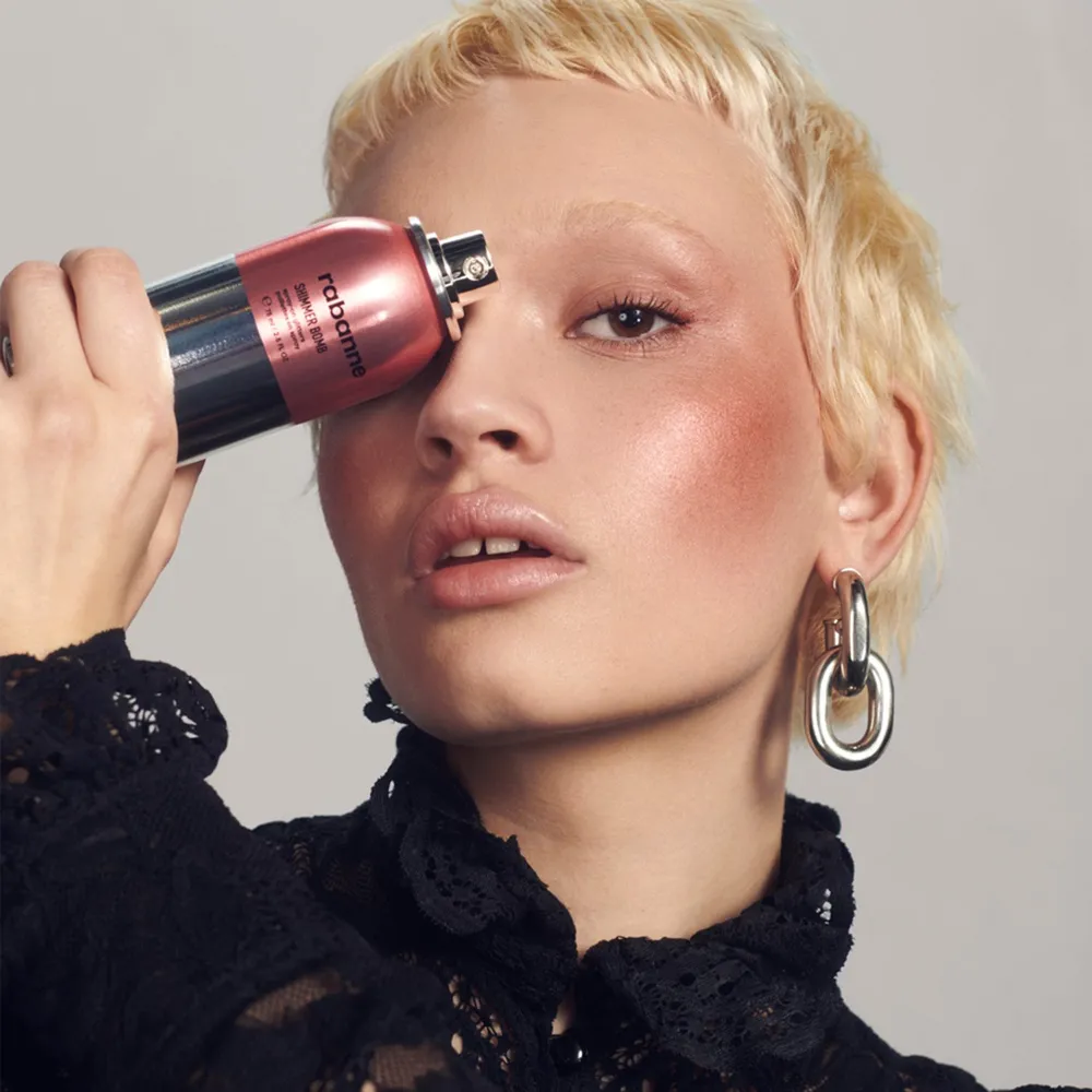 Rabanne Shimmer Bomb Spray-On Glitters Rose Dore, foto 4