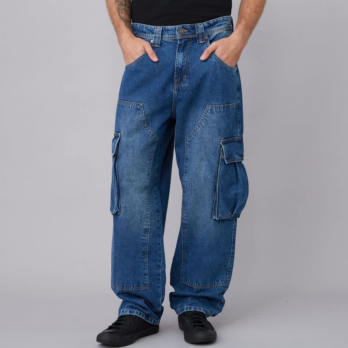 AMERICANINO - Jeans Carpintero Cargo Loose Fit Hombre Americanino