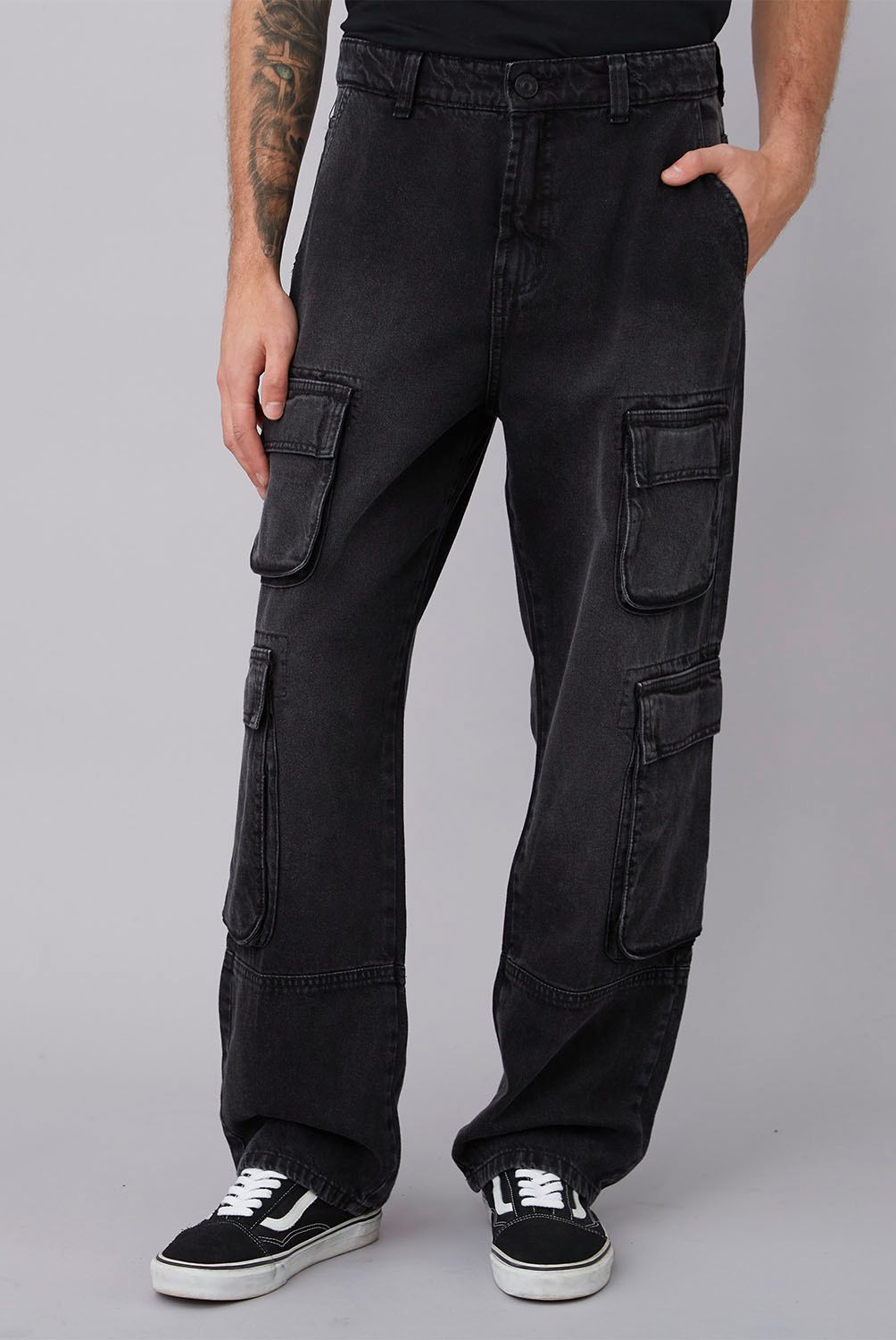 AMERICANINO - Jeans Baggy Cargo Corte Pierna Hombre Americanino