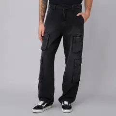 AMERICANINO - Jeans Baggy Cargo Corte Pierna Hombre