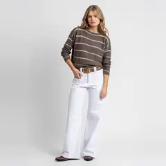 LOLITA LPK - Jeans Wide Leg Tiro Alto Tali Blanco Mujer