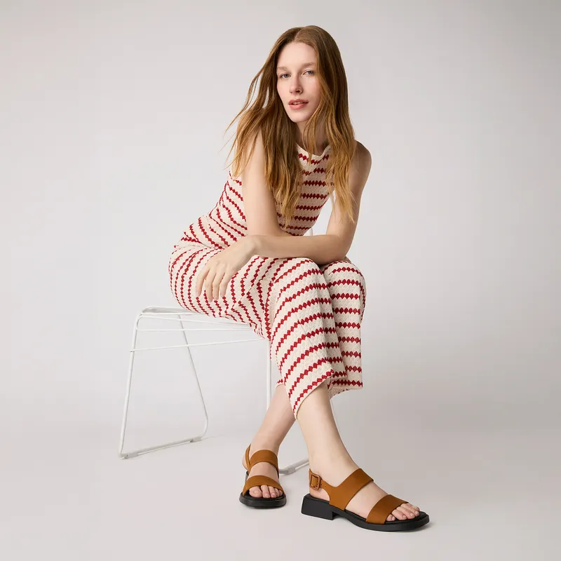 CAMPER - Sandalia Mujer Cuero Café Camper