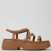 Sandalia Mujer Cuero Beige
