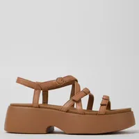 Sandalia Mujer Cuero Beige