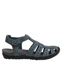 Sandalia Mujer Cuero Azul