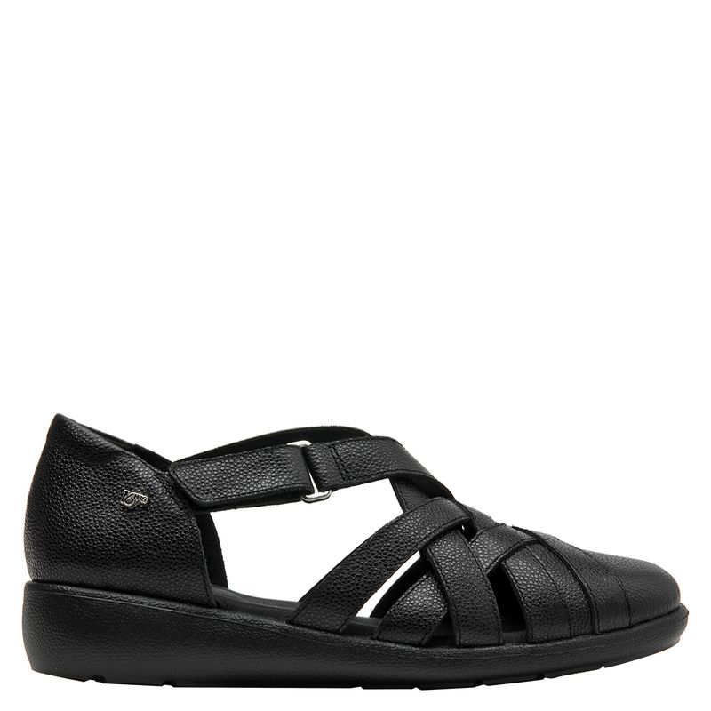 16 HRS - Sandalia Mujer Cuero Negro 16 Hrs