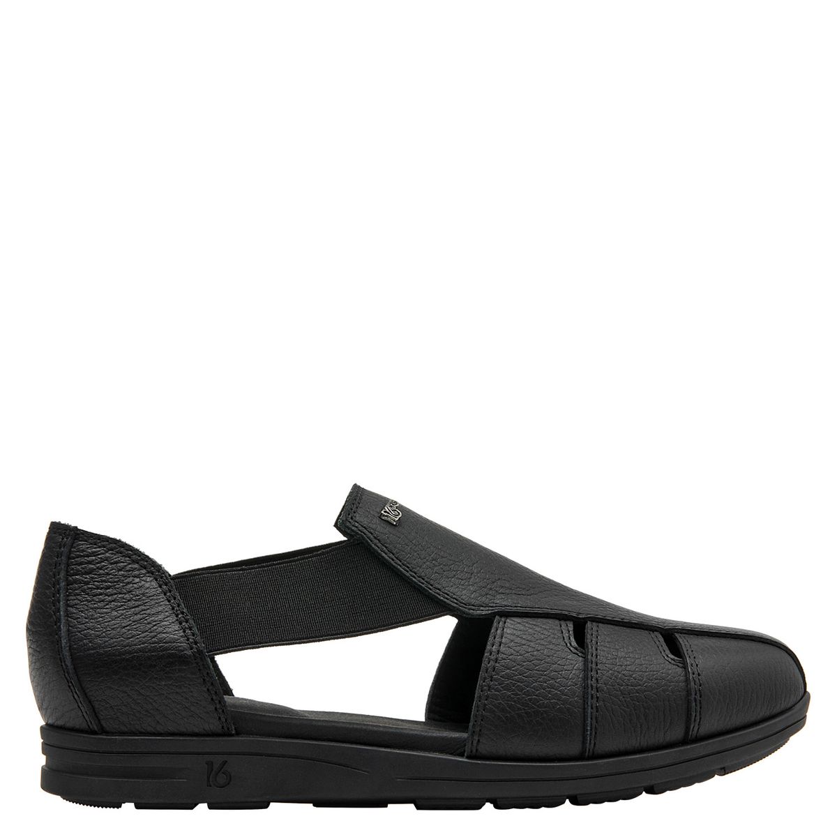 16 HRS - Sandalia Mujer Cuero Negro 16 Hrs