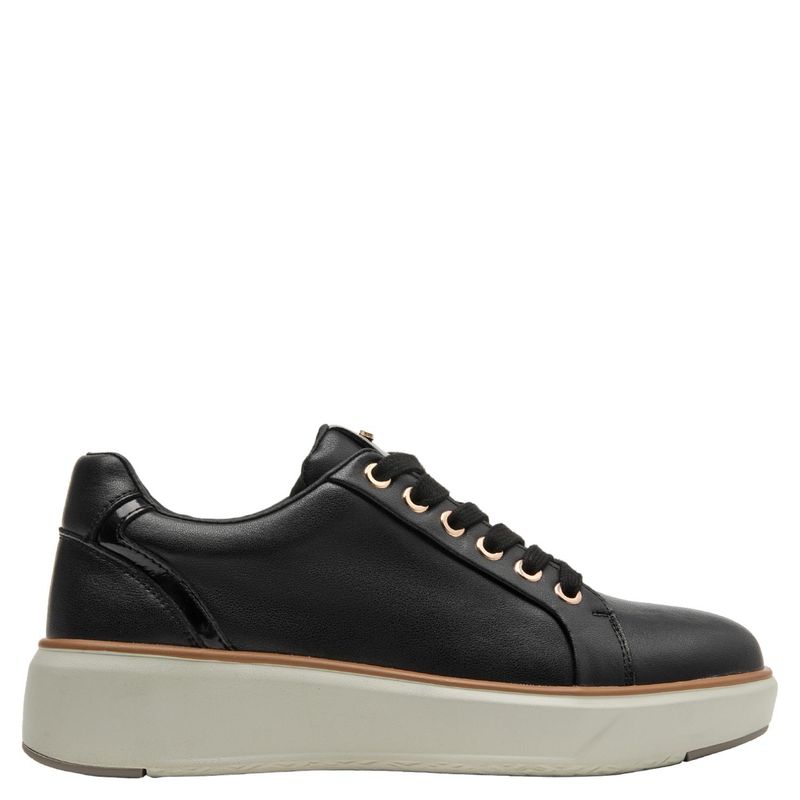 16 HRS - Zapatilla Urbana Mujer Cuero Negro 16Hrs