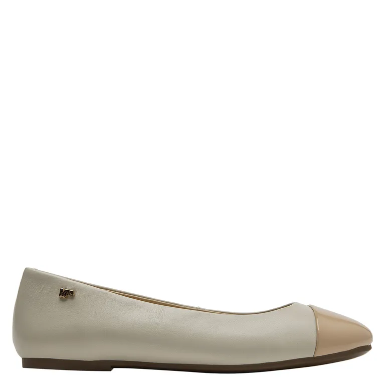 Ballerina Mujer Cuero Blanco