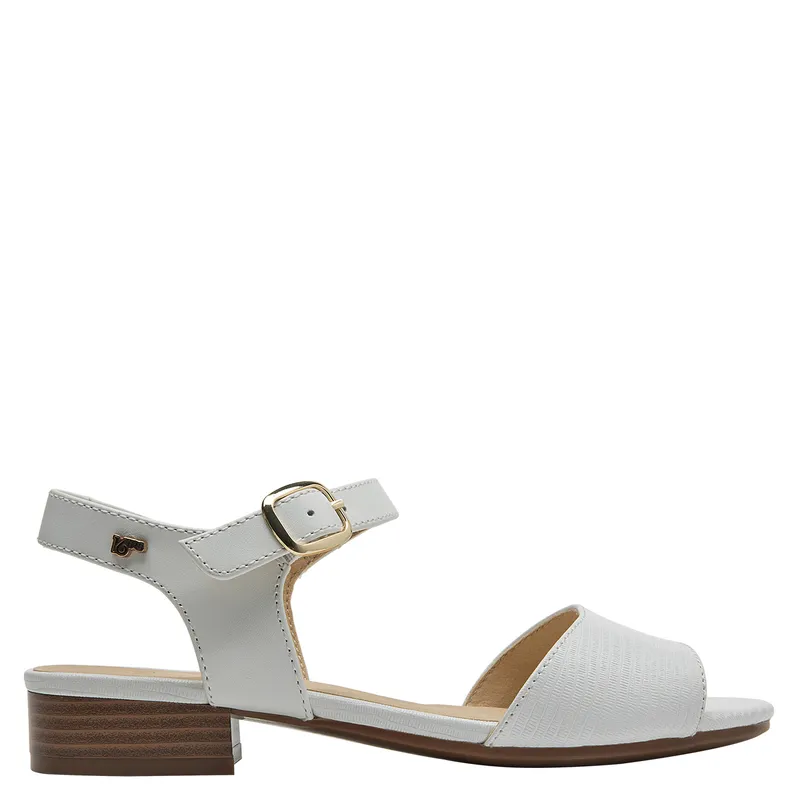 16 HRS - Sandalia Mujer Cuero Blanco 16 Hrs