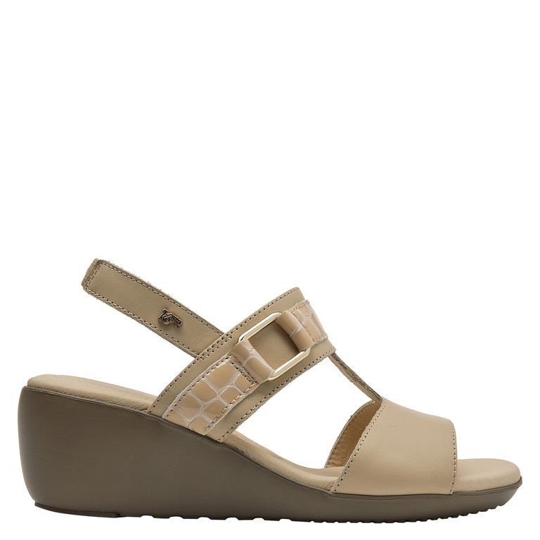 16 HRS Sandalia Mujer Cuero Beige