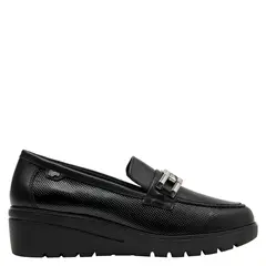 16 HRS - Mocasin Mujer Cuero Negro