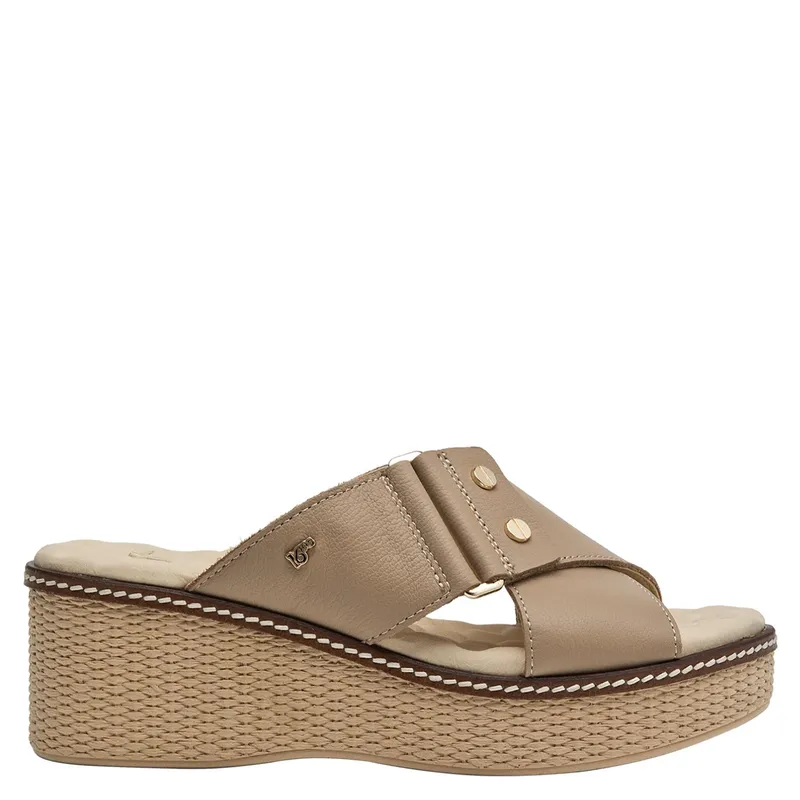 16 HRS - Sandalia Mujer Cuero Beige 16 Hrs