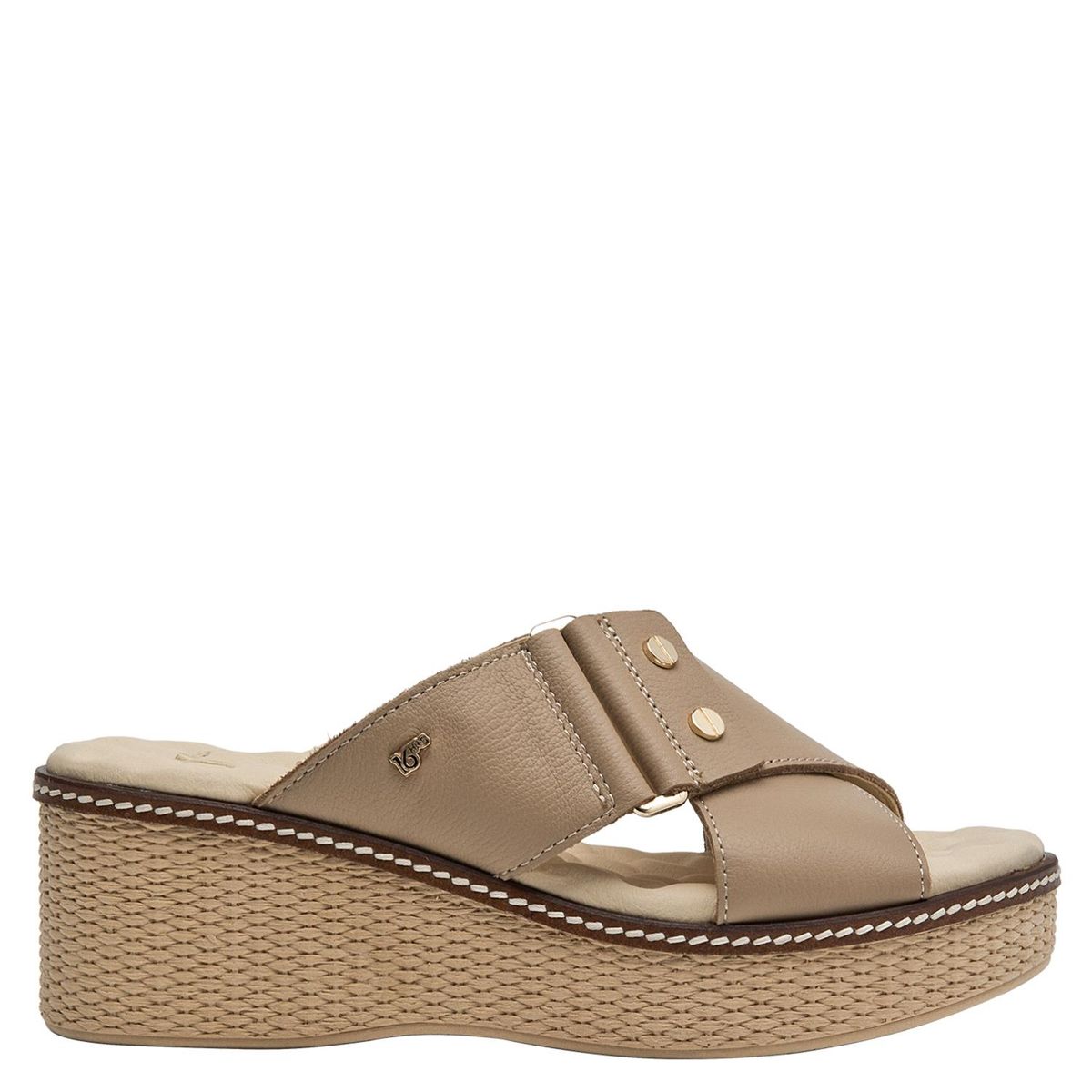 16 HRS - Sandalia Mujer Cuero Beige 16 Hrs