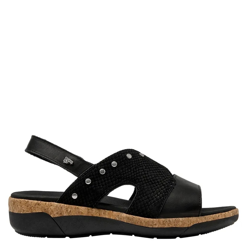 16 HRS - Sandalia Mujer Cuero Negro 16 Hrs