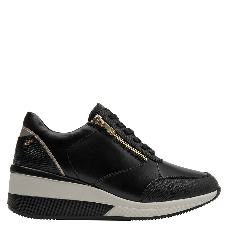16 HRS - Zapatilla Urbana Mujer Cuero Negro 16Hrs
