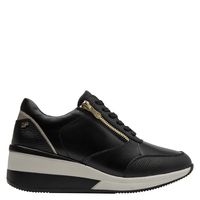 Zapatilla Urbana Mujer Cuero Negro 16Hrs