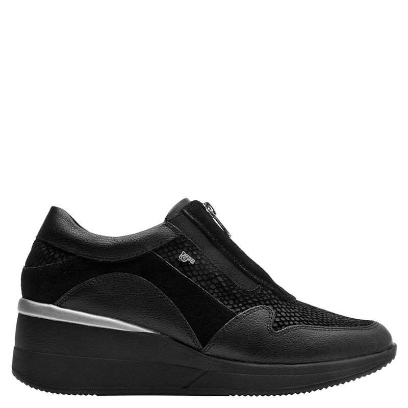 16 HRS - Zapatilla Urbana Mujer Cuero Negro 16Hrs