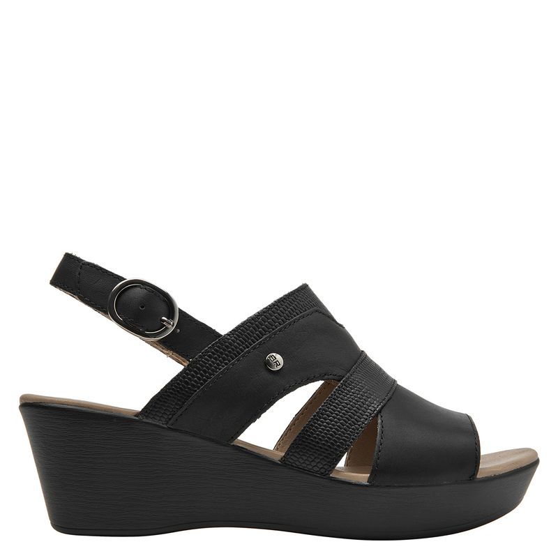 BRUNO ROSSI - Sandalia Mujer Cuero Negro Bruno Rossi