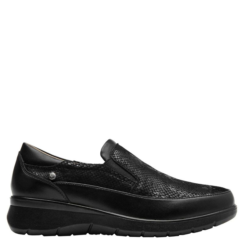 BRUNO ROSSI - Zapato Casual Mujer Cuero Negro Bruno Rossi