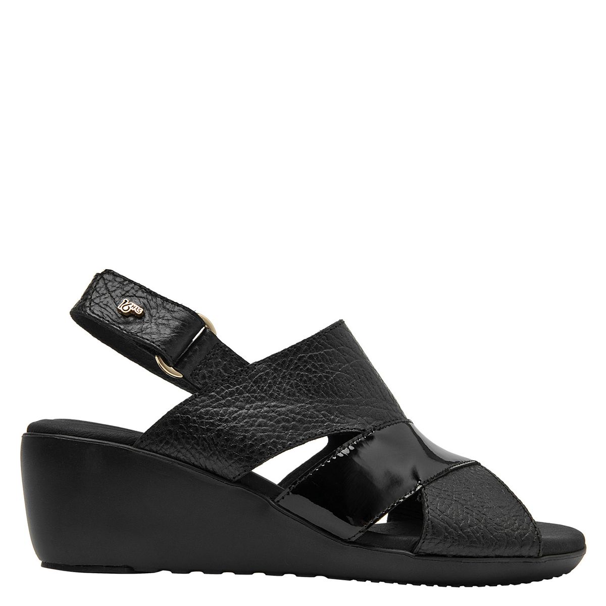 16 HRS - Sandalia Mujer Cuero Negro 16 Hrs