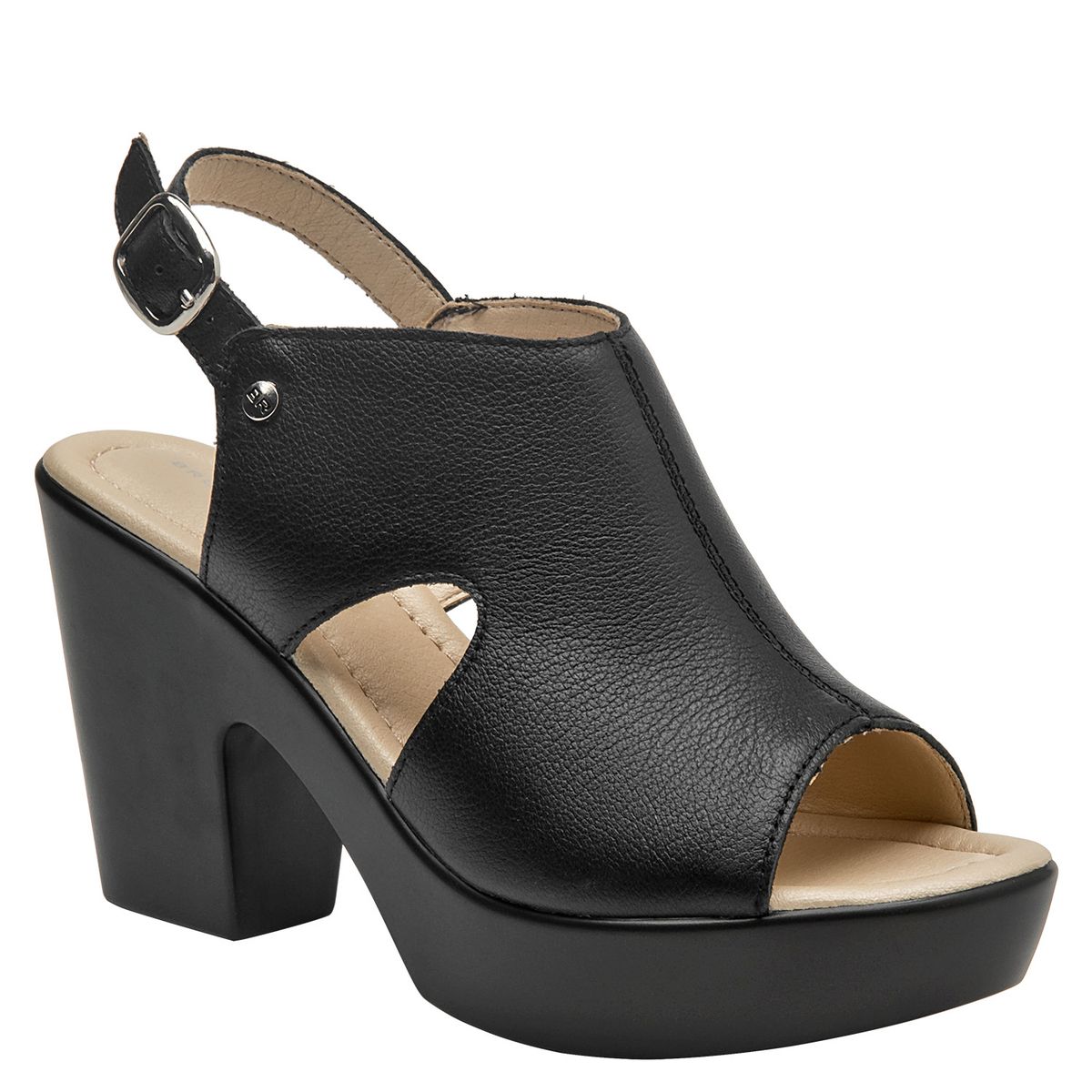BRUNO ROSSI - Sandalia Mujer Cuero Negro Bruno Rossi