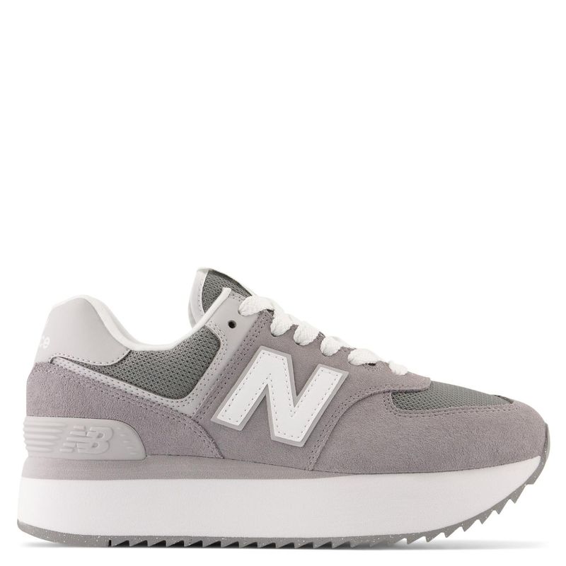 NEW BALANCE - 574+ Zapatilla Urbana Mujer Cuero Gris New Balance