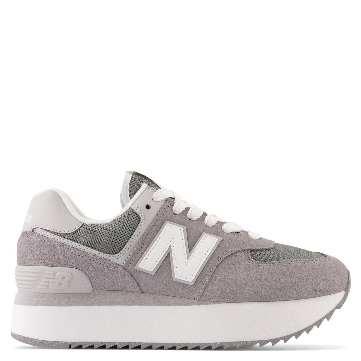 NEW BALANCE - 574+ Zapatilla Urbana Mujer Cuero Gris New Balance