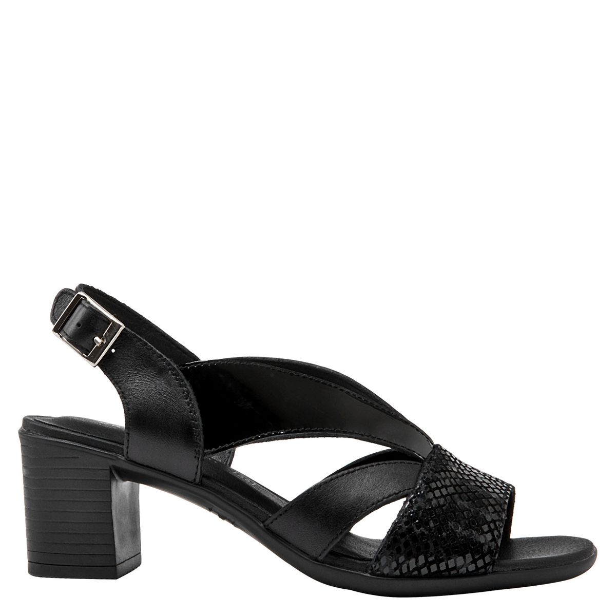 BRUNO ROSSI - Sandalia Mujer Cuero Negro Bruno Rossi